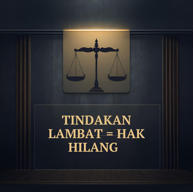 Hakikat paling pahit dalam undang-undang: Pihak yang “benar” tetap akan kalah kalau lambat bertindak.