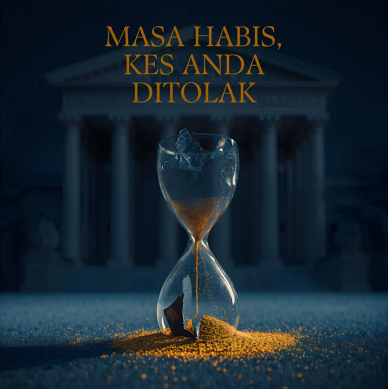 Kes anda kuat. Bukti semua ada. Tapi sebab anda lambat bertindak, kes anda terus dibuang mahkamah.